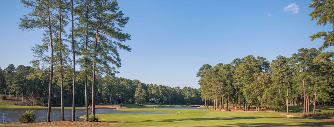 The lake and fairways at MacGregor Downs Country Club